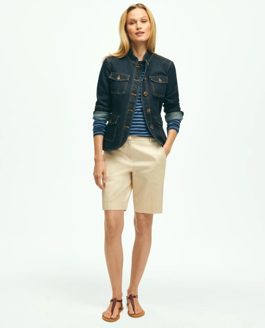 Stretch Cotton Twill Bermuda Shorts
