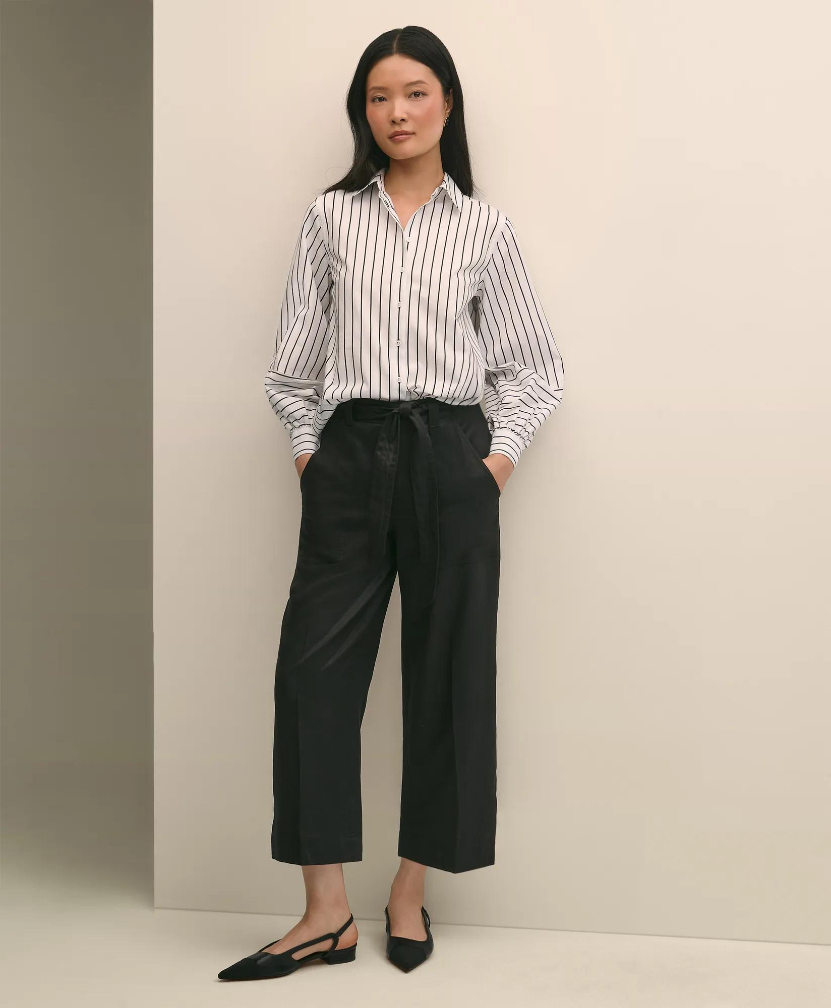 Belted Wide-Leg Utility Pants