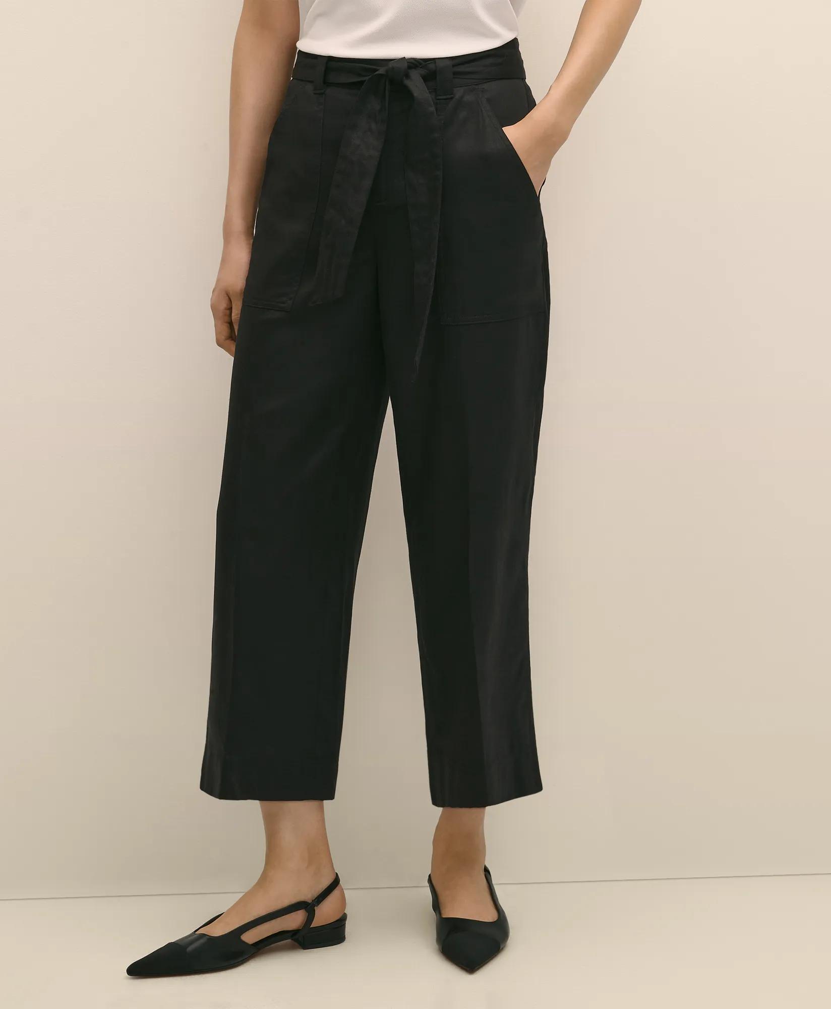 Belted Wide-Leg Utility Pants