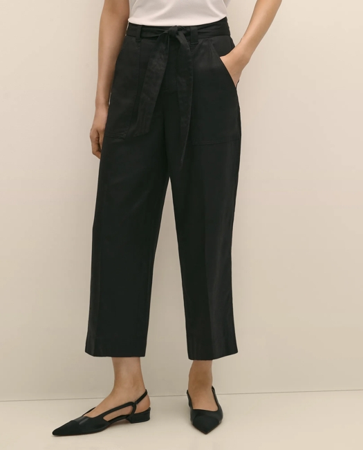 Belted Wide-Leg Utility Pants