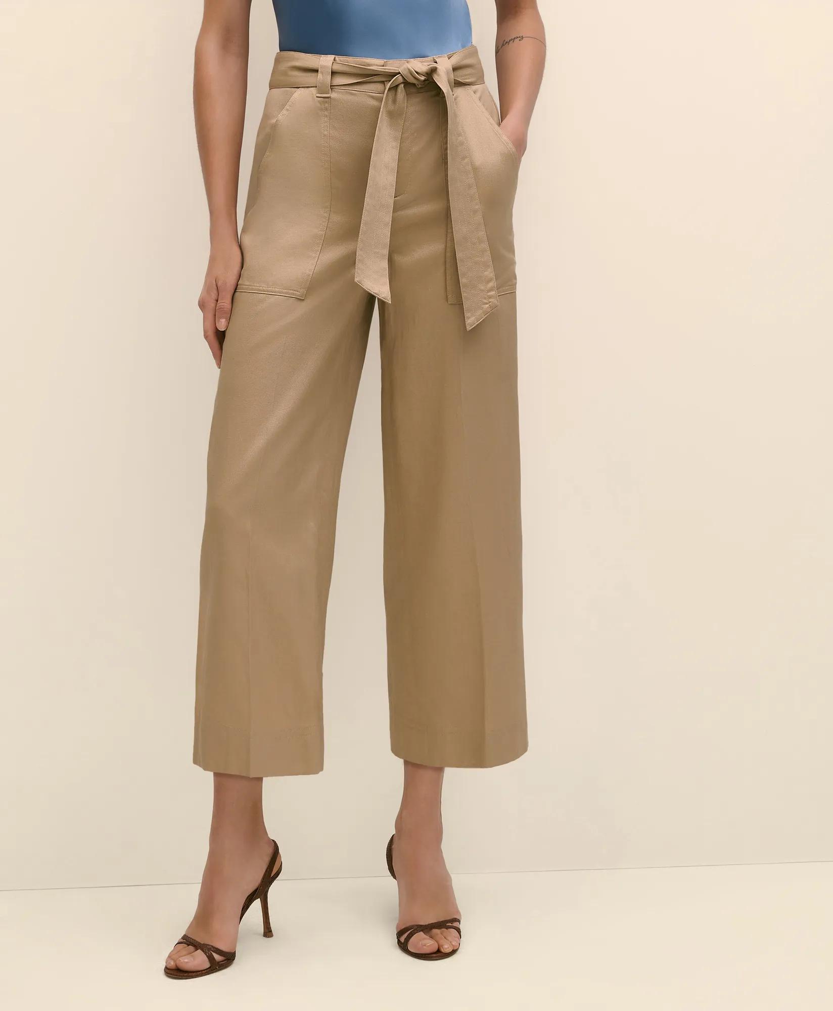 Belted Wide-Leg Utility Pants