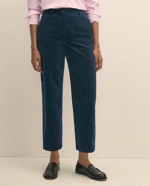 Cotton Corduroy Wide Leg Cropped Pants