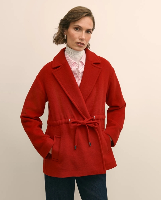 Wool Double-Faced Drawstring Waist Coat