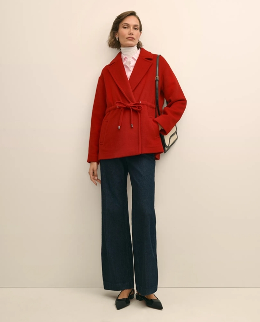 Wool Double-Faced Drawstring Waist Coat