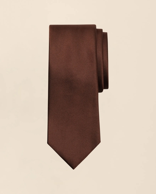 Solid Rep Tie - Brown