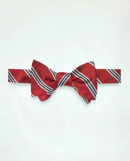 Mini Stripe Bow Tie - Red-White