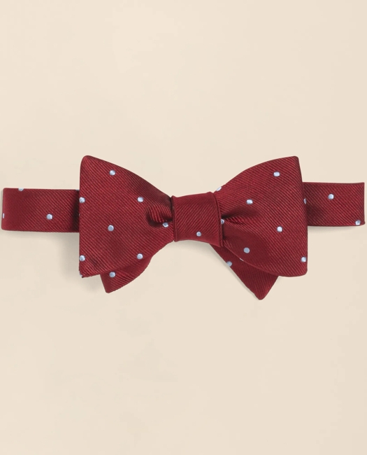 Dot Bow Tie - Burgundy-Light Blue