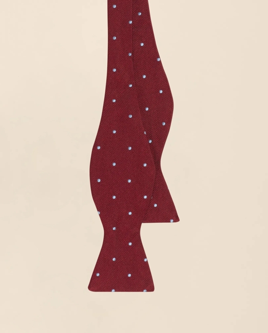 Dot Bow Tie - Burgundy-Light Blue