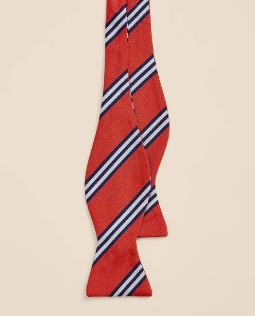 Silk Rep Striped Bow Tie - Orange
