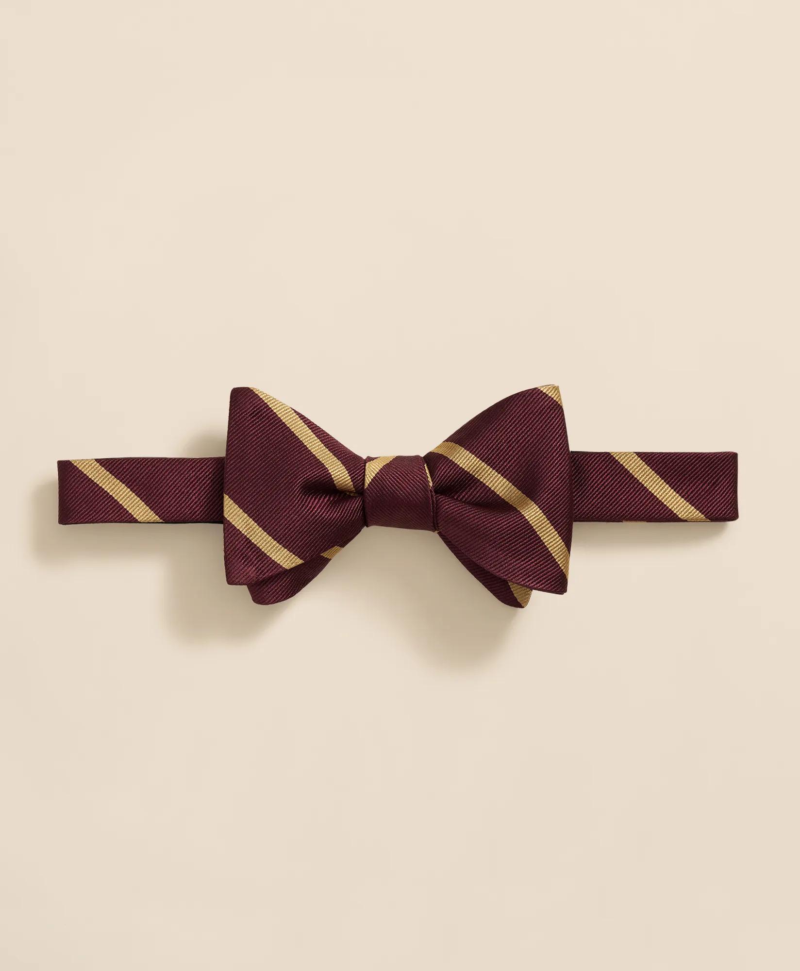 Silk Rep Striped Bow Tie