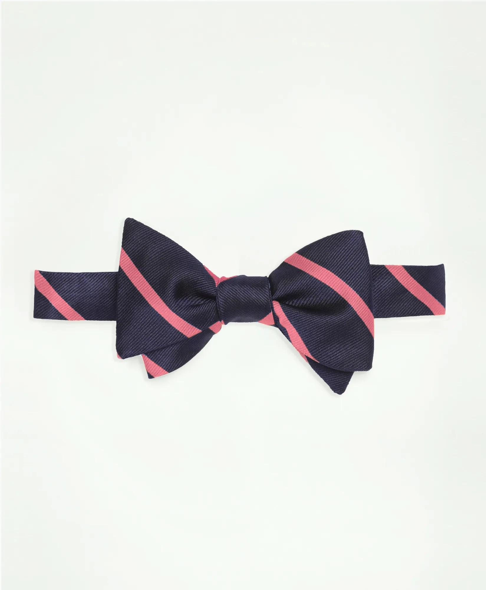 Silk Rep Striped Bow Tie