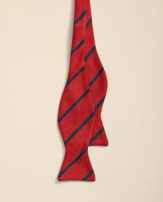 Silk Rep Striped Bow Tie