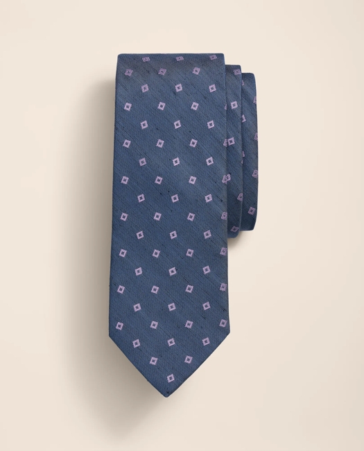 Silk-Linen Geo Square Tie