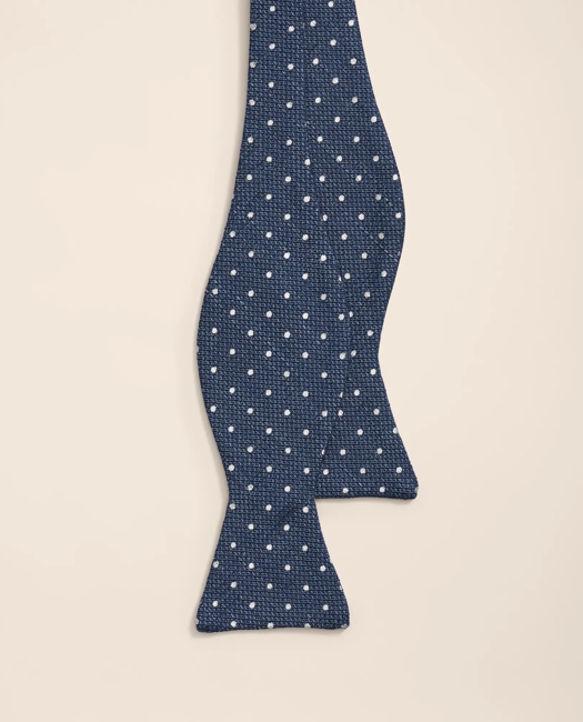 Silk-Linen Mini Dot Bow Tie