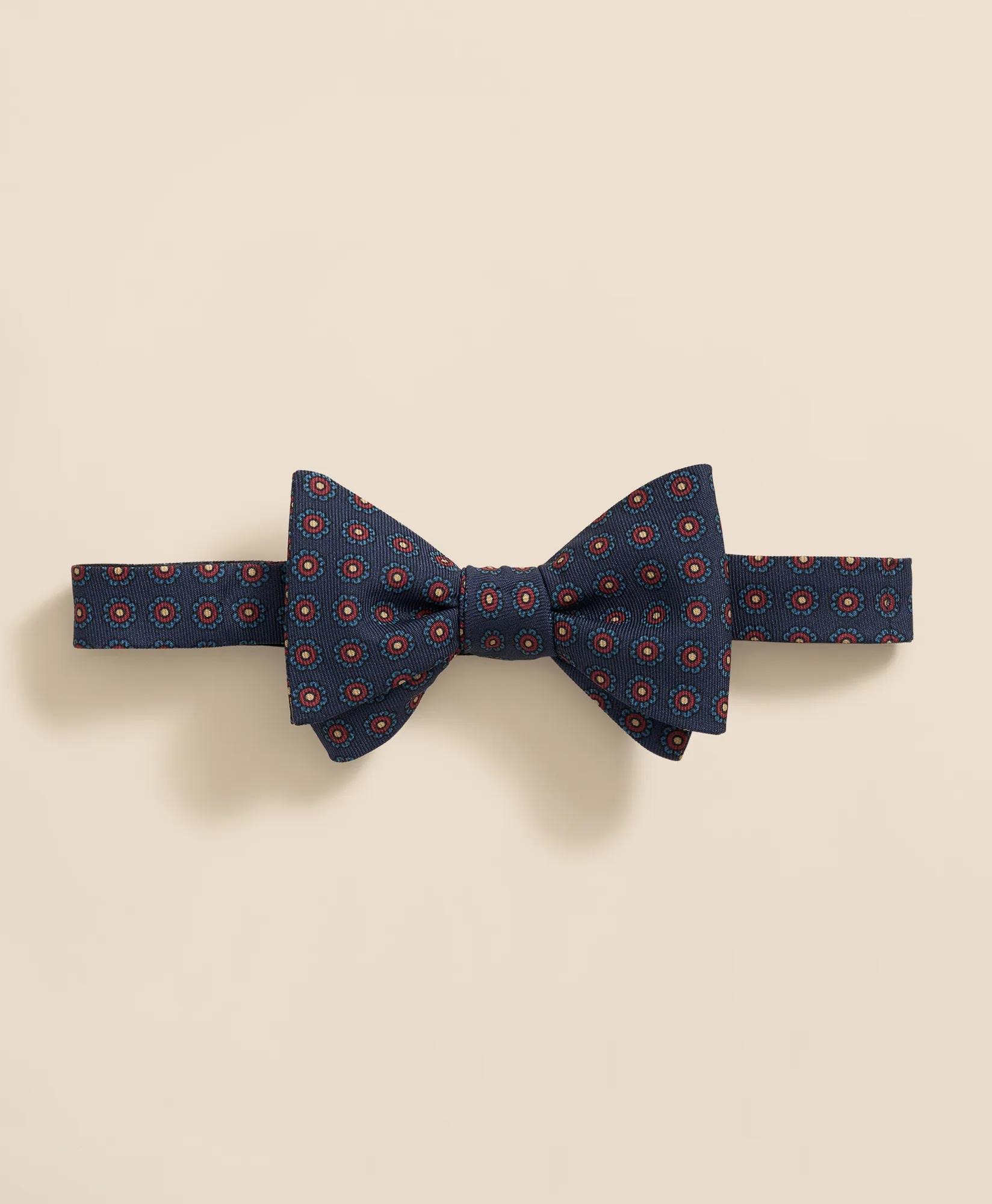Floral Motif Silk Bow Tie