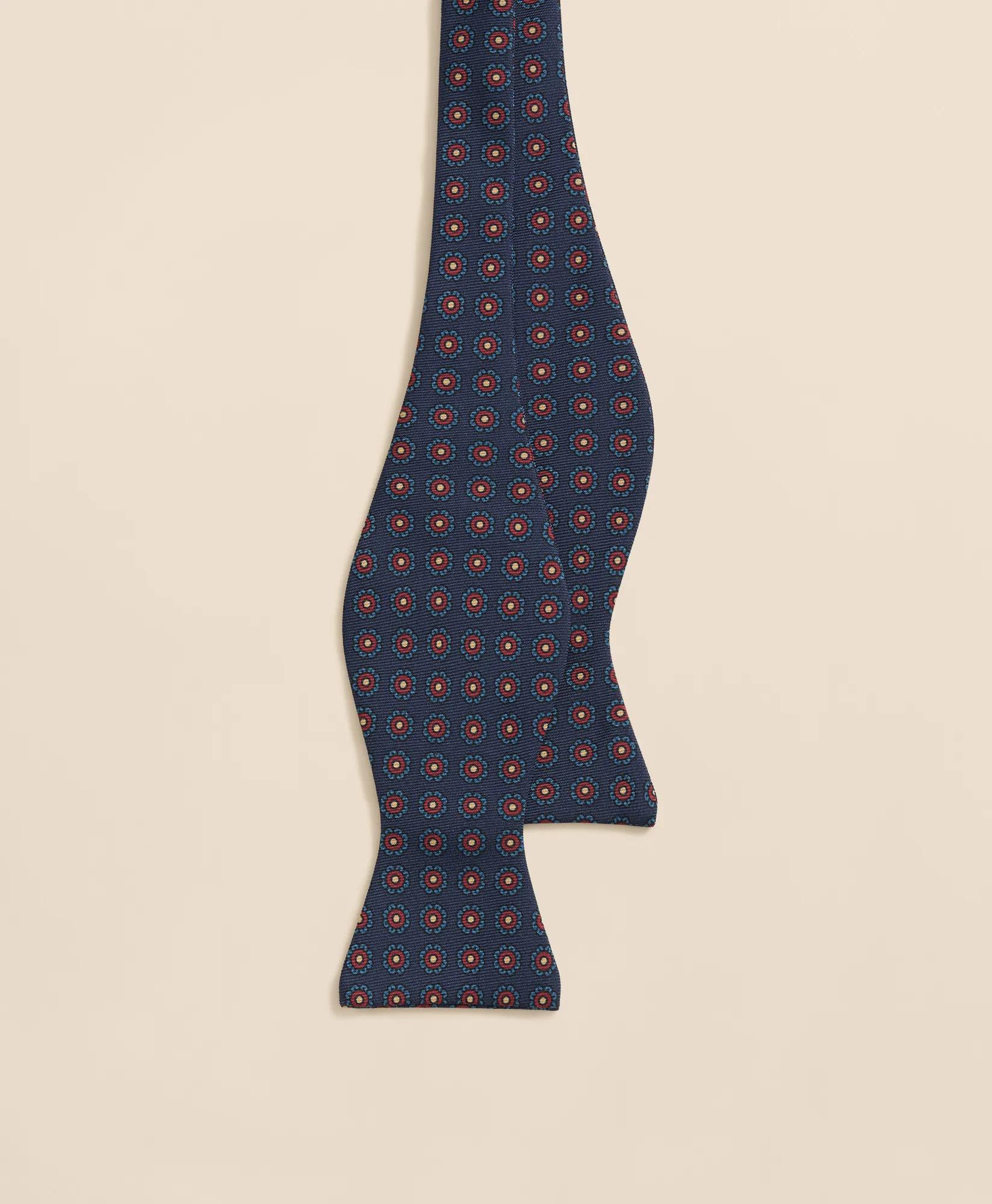 Floral Motif Silk Bow Tie