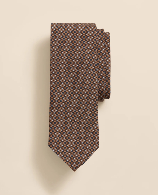 Silk Mini Geometric Tie - Medium Yellow