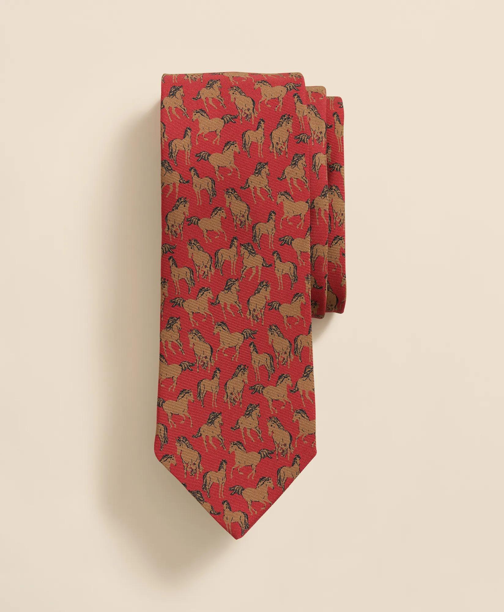 Silk Equestrian Motif Tie