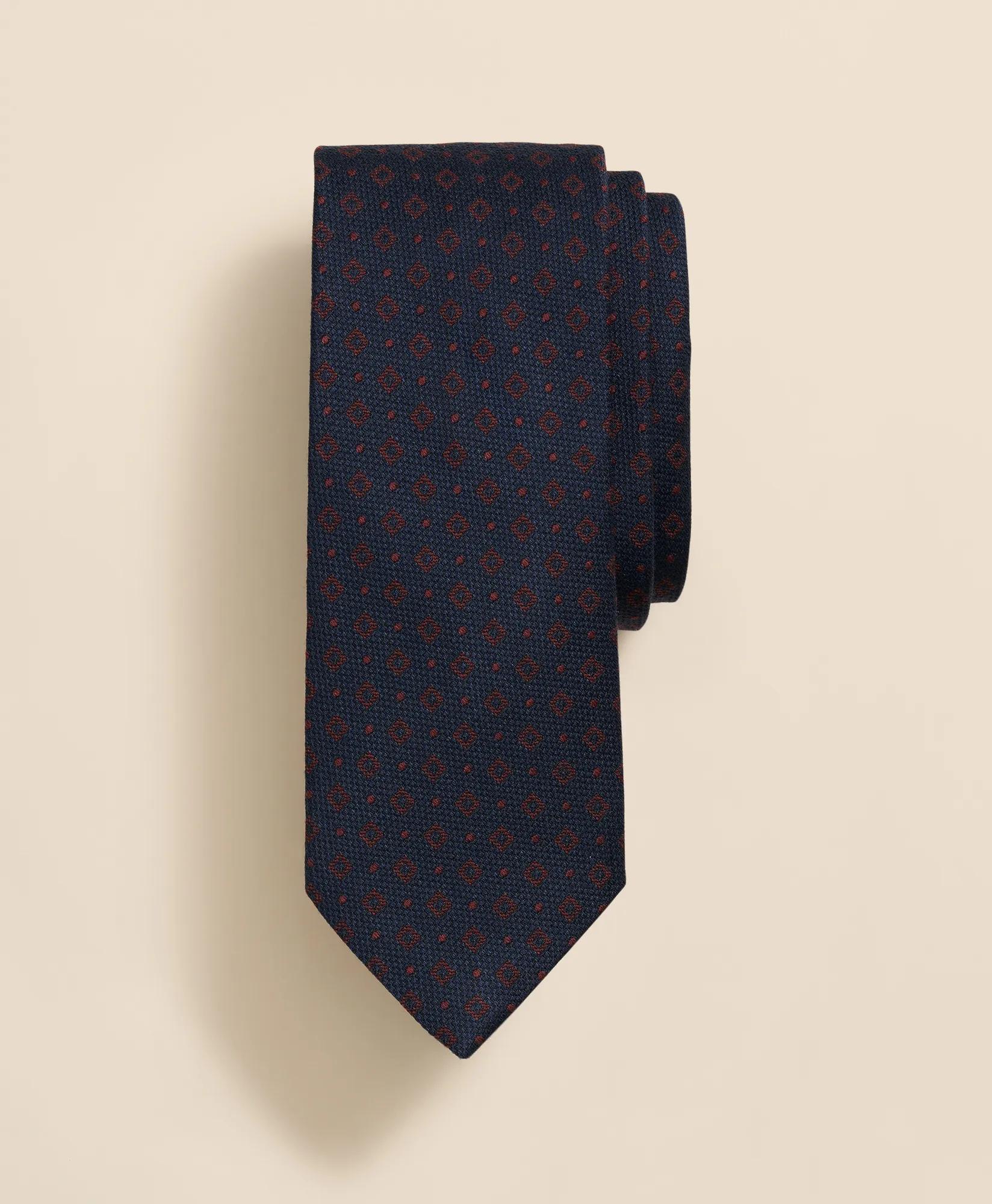 Wool-Silk Alternating Dot & Square Tie
