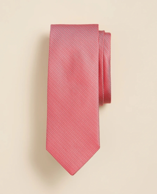 Silk Woven Oxford Tie - Light Red