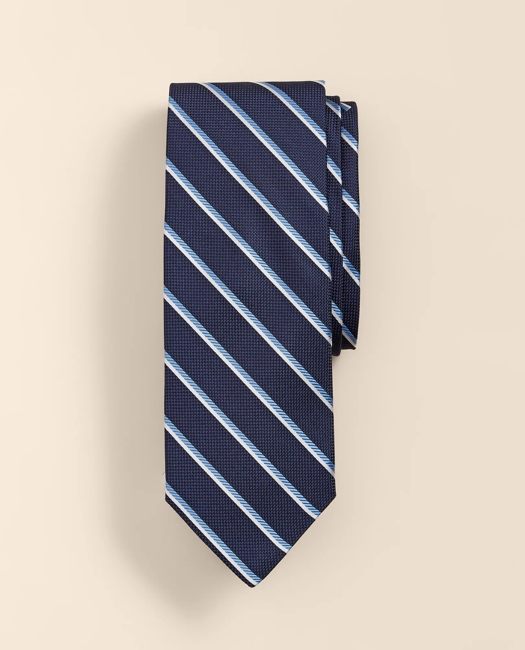 Silk Oxford-Weave Stripe Tie