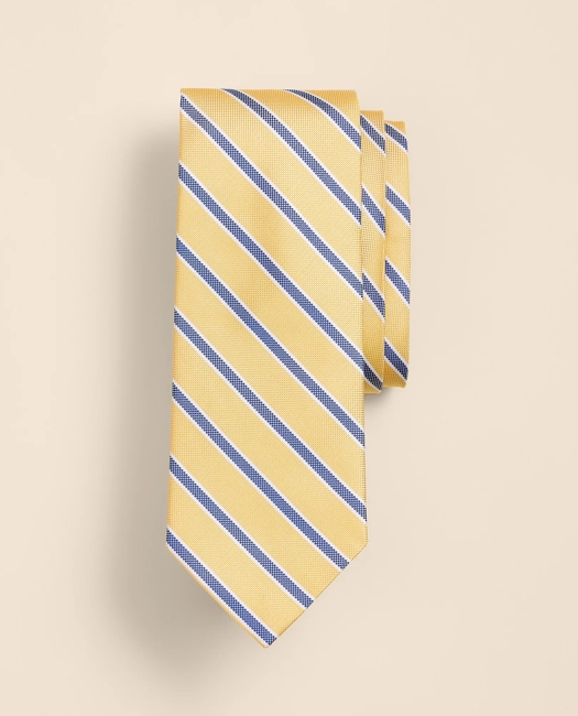 Silk Oxford-Weave Outline Stripe Tie