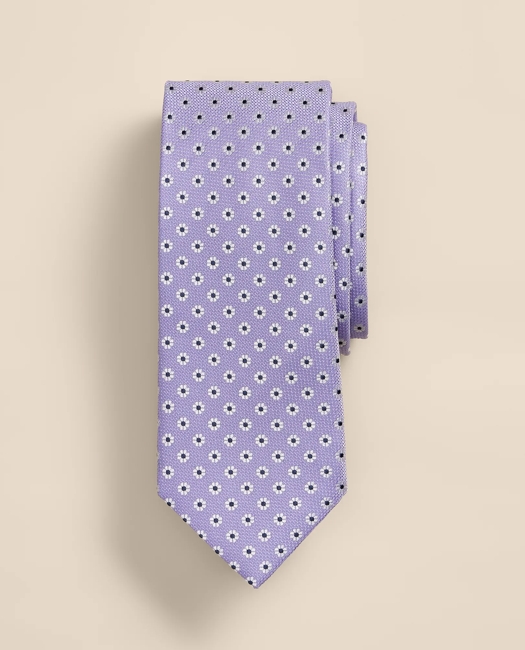Silk Flower Foulard Tie