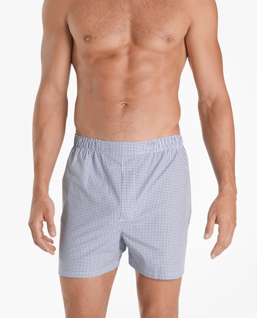 Cotton Broadcloth Small Check Boxers