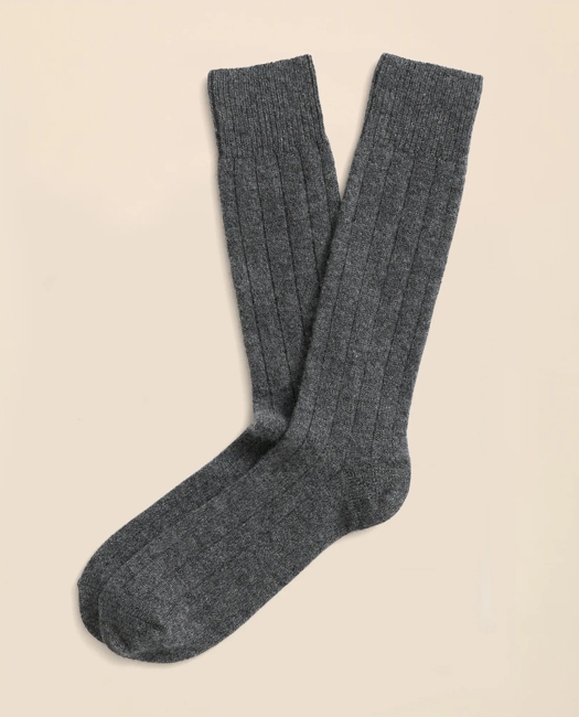 Cashmere Crew Socks - Charcoal