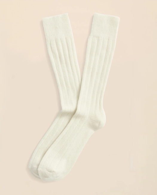 Cashmere Crew Socks - Cream