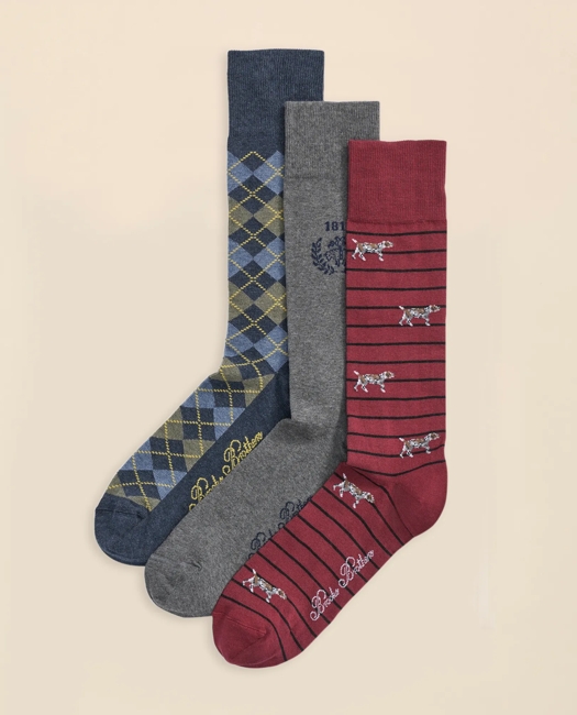 Cotton Blend Novelty 3-Pack Socks
