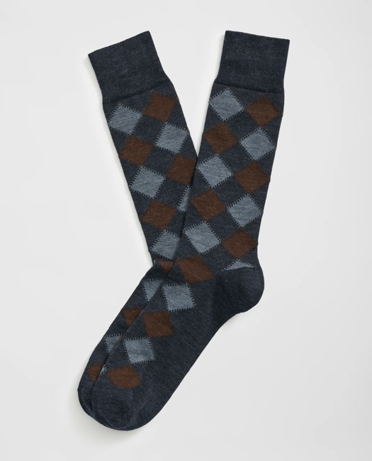 Wool Blend Argyle Socks