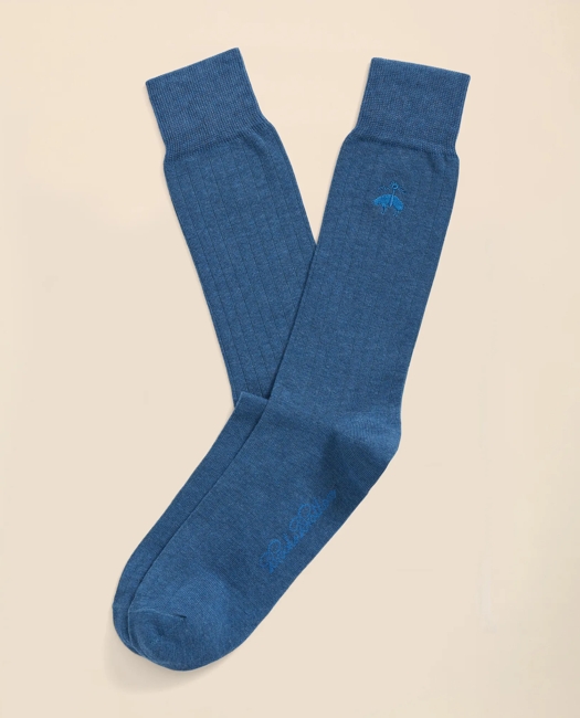 Cotton Blend Ribbed Socks
