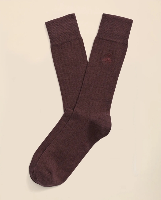Cotton Blend Ribbed Socks