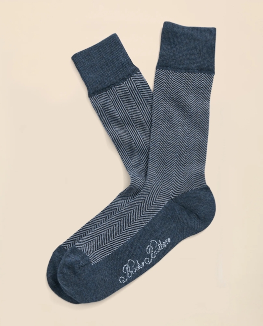 Cotton Blend Herringbone Socks