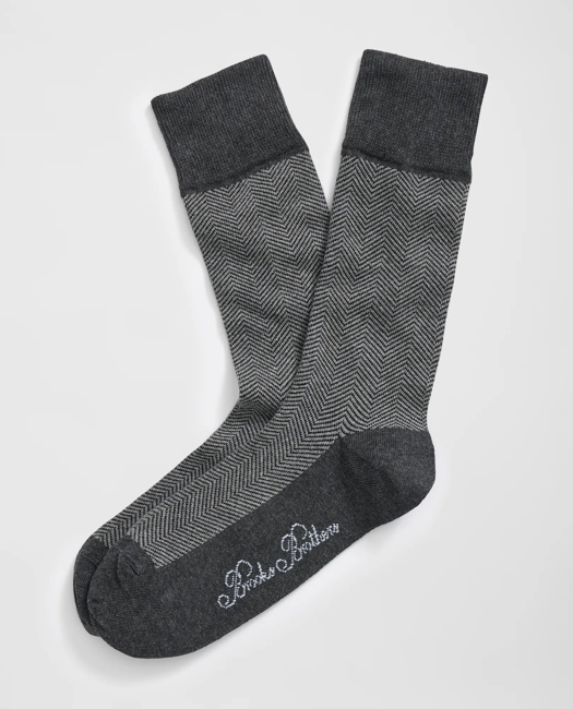 Cotton Blend Herringbone Socks