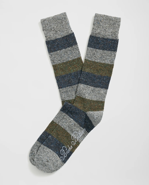 Silk Cotton Blend Striped Socks