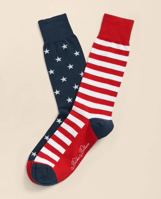 Cotton-Blend Stars & Stripes Socks