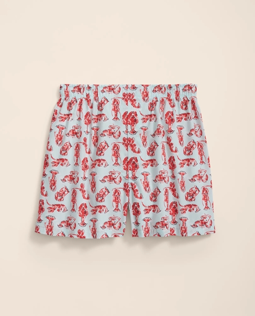 Cotton Broadcloth Lobster Motif Boxers