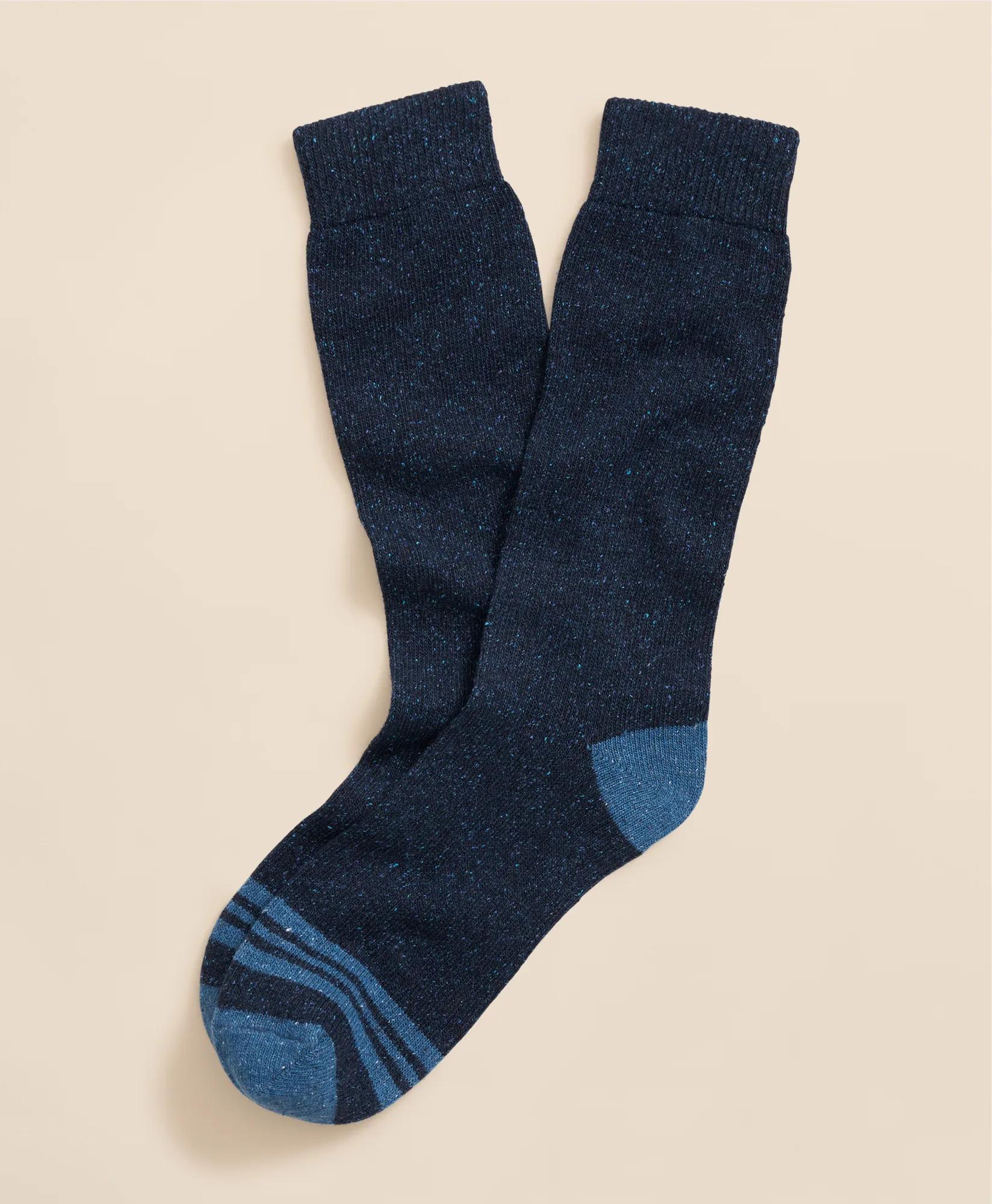 Wool-Blend Cap Toe Striped Socks