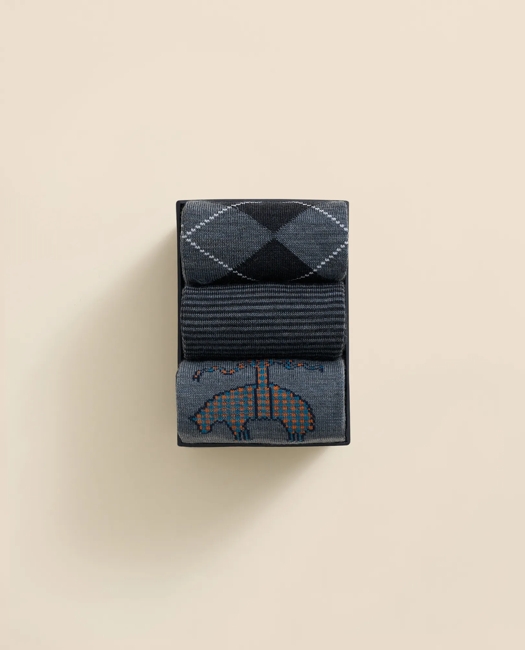 Wool-Blend Socks Patterned Gift Box