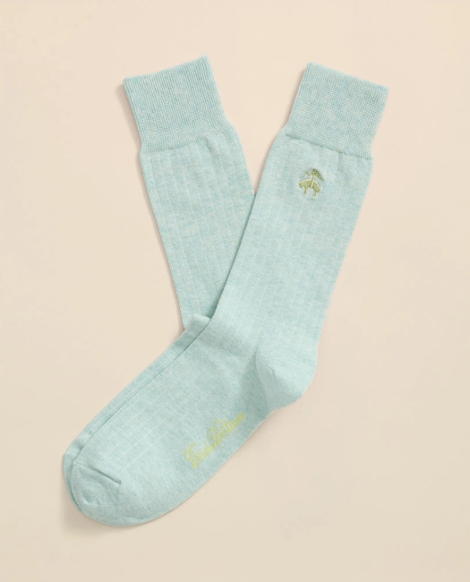 Cotton Blend Ribbed Socks - Light Green