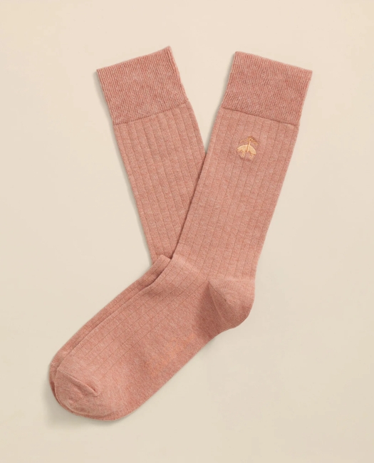 Cotton Blend Ribbed Socks - Spice