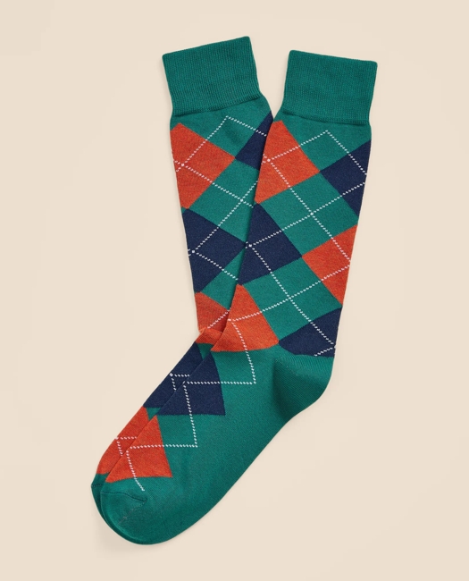 Cotton-Blend Argyle Socks