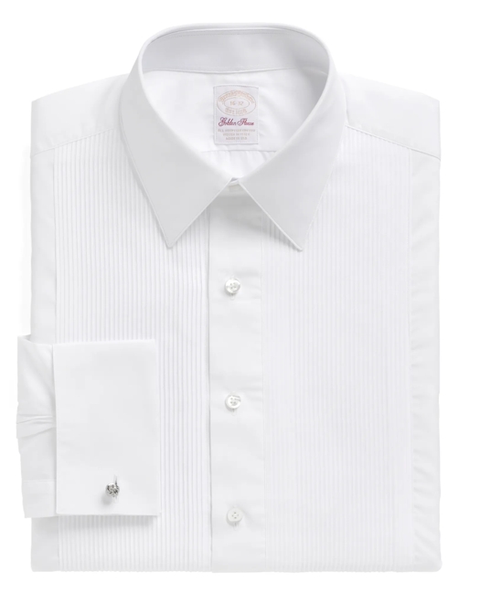 Golden Fleece Madison Fit Swiss Pleat Tennis Collar French Cuff Tuxedo Shirt