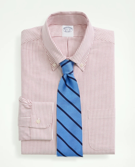 American-Made Oxford Cloth Button-Down Stripe Dress Shirt