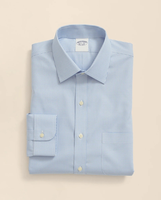 Stretch Supima Cotton Non-Iron Pinpoint Oxford Ainsley Collar, Gingham Dress Shirt