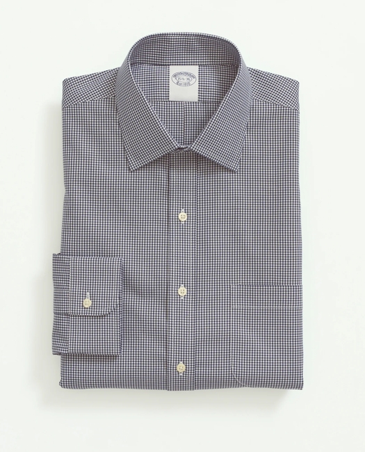 Stretch Supima Cotton Non-Iron Pinpoint Oxford Ainsley Collar, Gingham Dress Shirt
