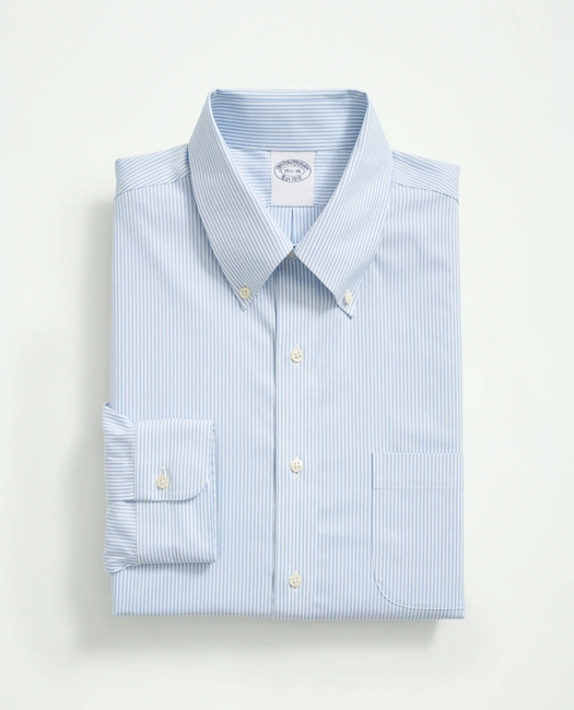 Stretch Supima Cotton Non-Iron Pinpoint Oxford Button-Down Collar, Candy Stripe Dress Shirt