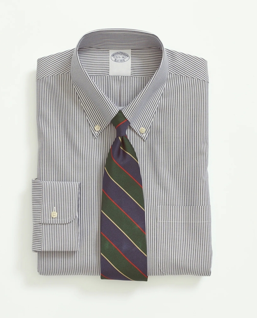Stretch Supima Cotton Non-Iron Pinpoint Oxford Button-Down Collar, Candy Stripe Dress Shirt